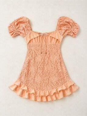 Angel Biba Peach Lace Dress